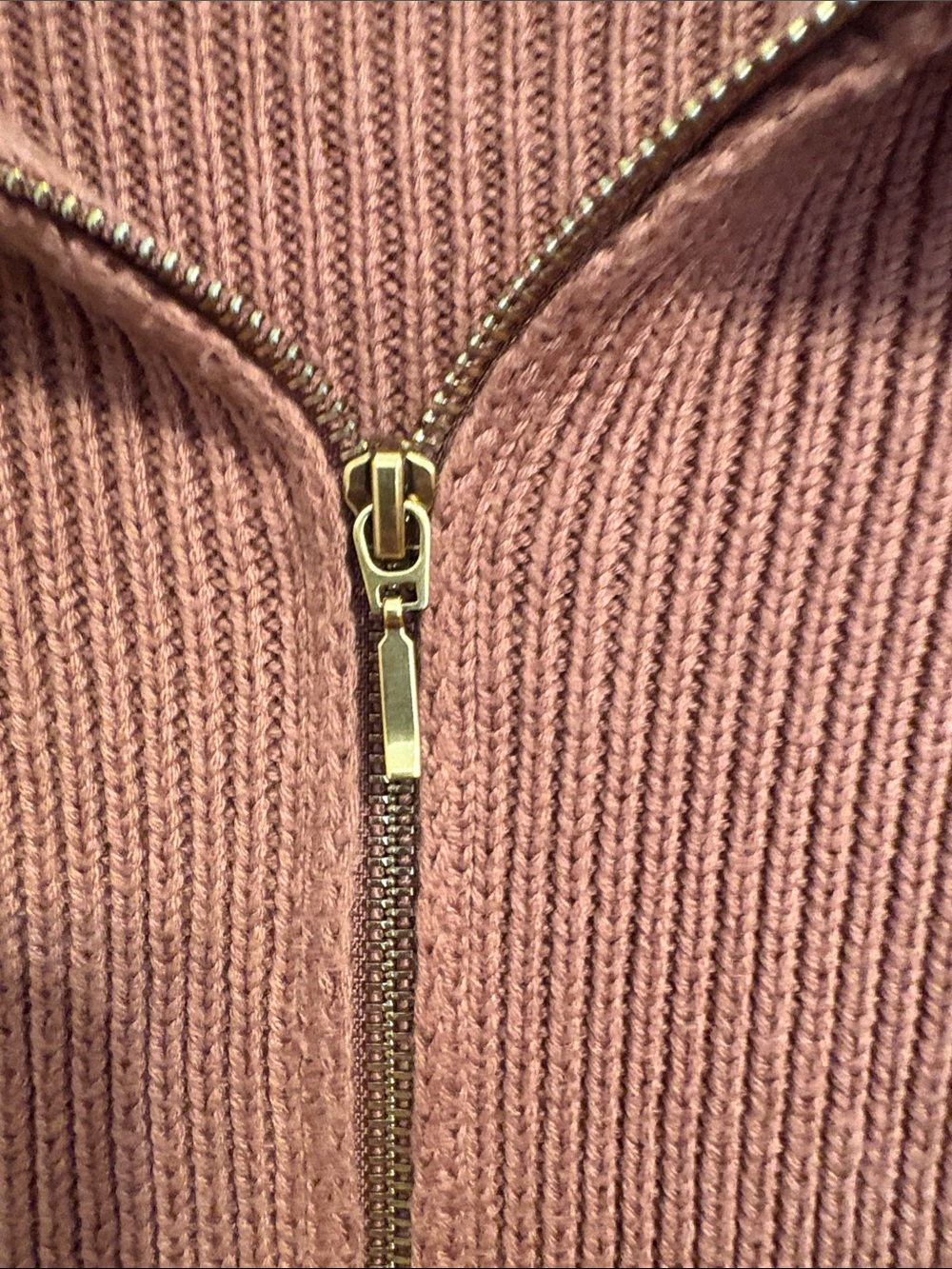 Abercrombie & Fitch Rust-Brown Zip Front Knit Jacket - Picture 3 of 6